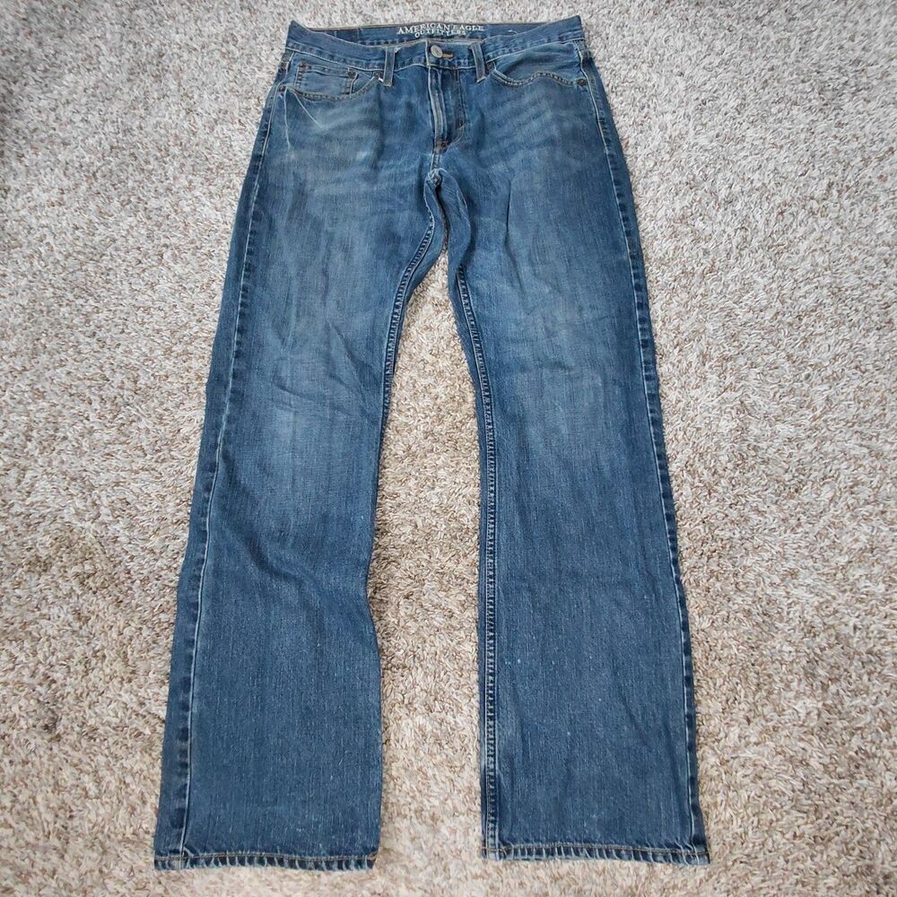 American Eagle Bootcut Jeans Mens 32x34 Fots 34x32 Blue Cotton Boot Cut Cotton